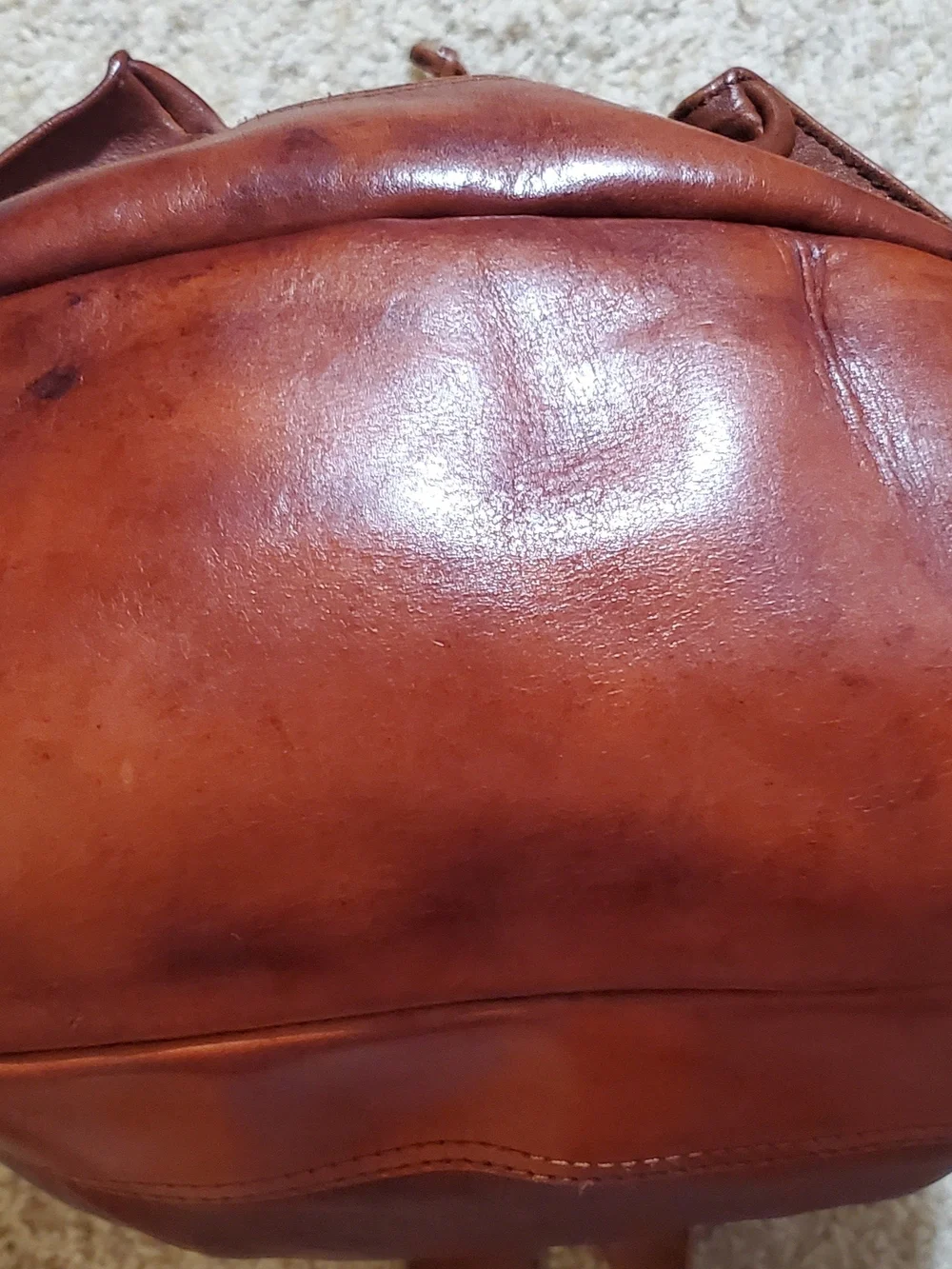 Ralph Lauren Double RL Brown Leather Backpack
